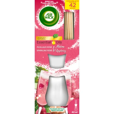 AIR WICK Patyczki Zapachowe Musujące Rose z Malinami 42ml