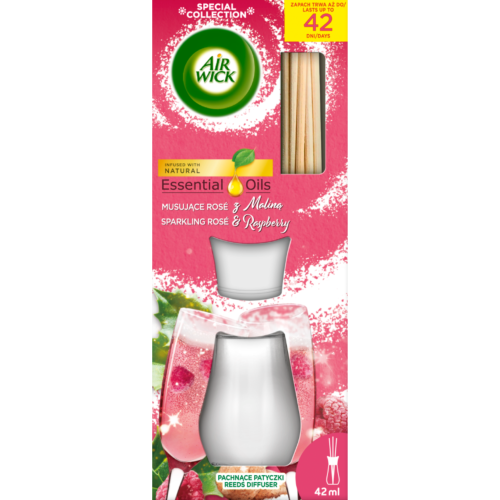 Przejdź do produktu AIR WICK Patyczki Zapachowe Musujące Rose z Malinami 42ml