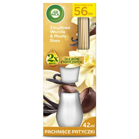 AIR WICK Patyczki Zapachowe Zmysłowa Wanilia & Masło Shea 42ml