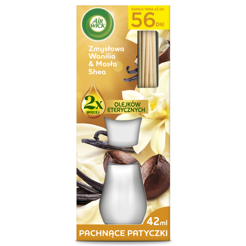 Przejdź do produktu AIR WICK Patyczki Zapachowe Zmysłowa Wanilia & Masło Shea 42ml