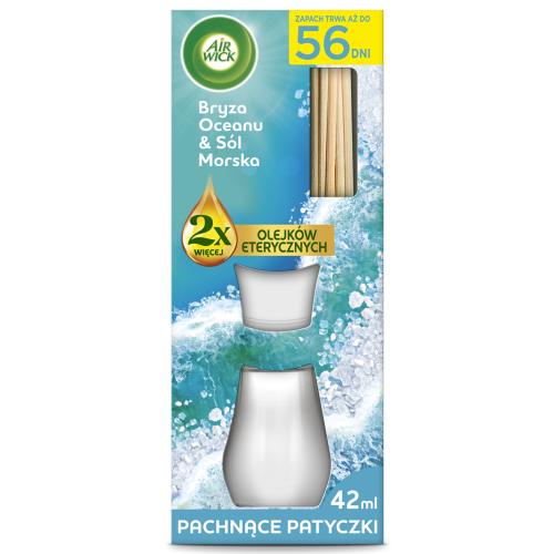 Przejdź do produktu AIR WICK Patyczki Zapachowe Bryza Oceanu & Sól Morska 42ml