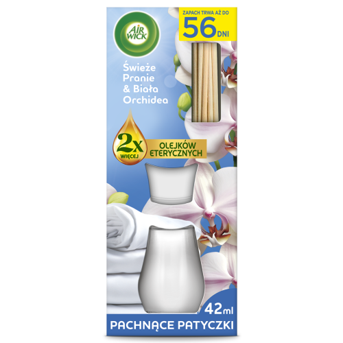 Przejdź do produktu AIR WICK Patyczki Zapachowe Świeże Pranie & Biała Orchidea 42ml