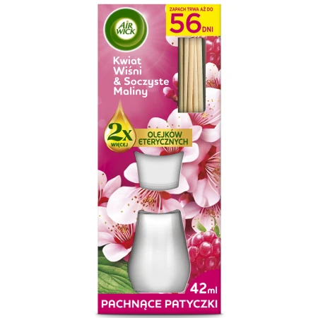 AIR WICK Patyczki Zapachowe Kwiat Wiśni & Soczyste Maliny 42ml