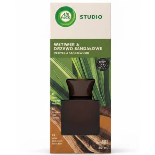 Przejdź do produktu AIR WICK Studio Patyczki Zapachowe Wetiwer & Drzewo Sandałowe 80 ml