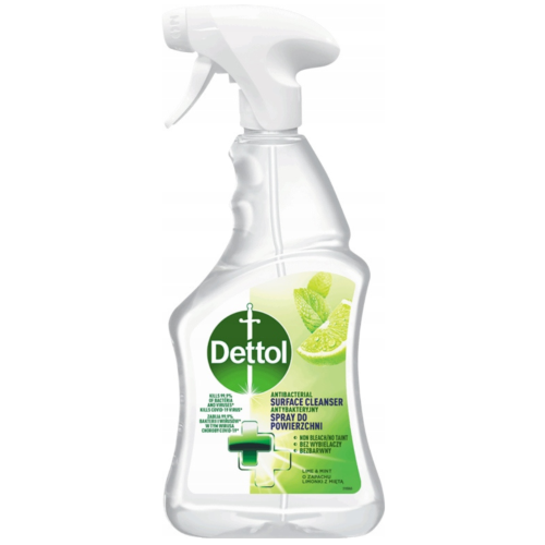 Przejdź do produktu DETTOL Antybakteryjny Spray do Dezynfekcji Powierzchni Limonka i Mięta 500ml