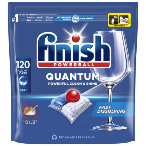 Przejdź do produktu FINISH Kapsułki do zmywarki Quantum All-in-One 120 sztuk – lśniące naczynia