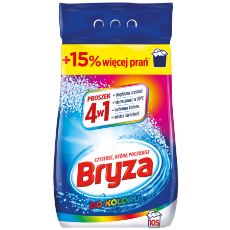 BRYZA 4 w 1 Proszek do prania Kolor 6,825 kg – 105 prań, skuteczny