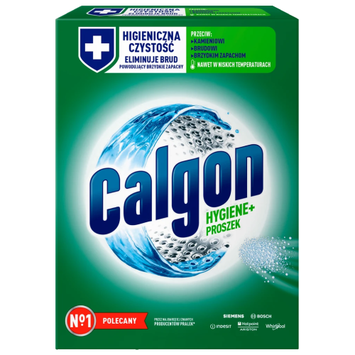 Przejdź do produktu CALGON Hygiene+ 1 kg – proszek do odkamieniania i higieny pralki