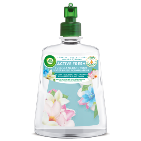 Air Wick Active Fresh Oceaninczy Powiew i Rajska Wanilia / Spring Breeze &amp; Island Vanilla 228 ml Wkład