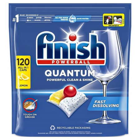 Finish Quantum Lemon All In 1 Kapsułki do mycia naczyń w zmywarce 1248 g