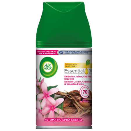 Air Wick Automatyczny odświeżacz powietrza Delikatny Jaśmin, Cedr i Nuty Drzewne - Wkład 250 ml