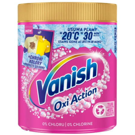 Vanish Oxi Action Pink Odplamiacz do tkanin w proszku 970 g