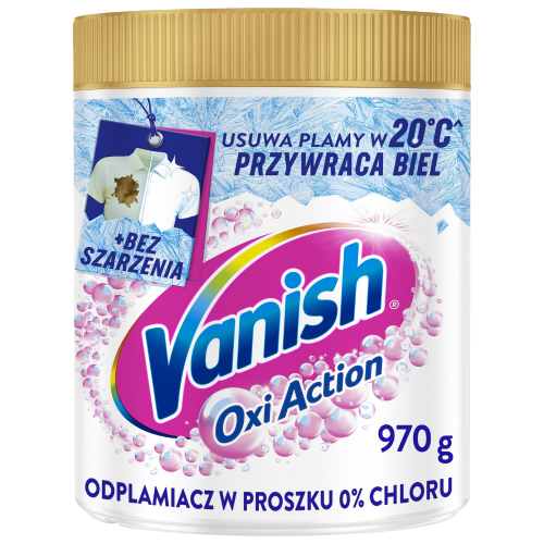 Przejdź do produktu VANISH Oxi Action Crystal White 970 g – Odplamiacz do Białych Tkanin