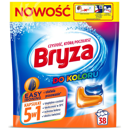 Przejdź do produktu BRYZA 5w1 Easy Ironing kolorowe kapsułki 38 szt – ułatwia prasowanie