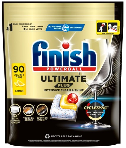 Przejdź do produktu FINISH Ultimate Plus All in 1 Cytryna – kapsułki do zmywarki 90 szt.