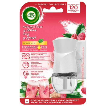 Air Wick Elektryczny Musująca Róża z Maliną 19ml Komplet