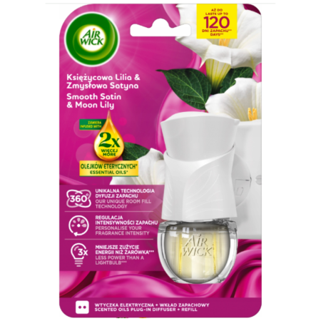 Air Wick Elektryczny Księżycowa Lilia &amp; Zmysłowa Satyna 19ml Komplet