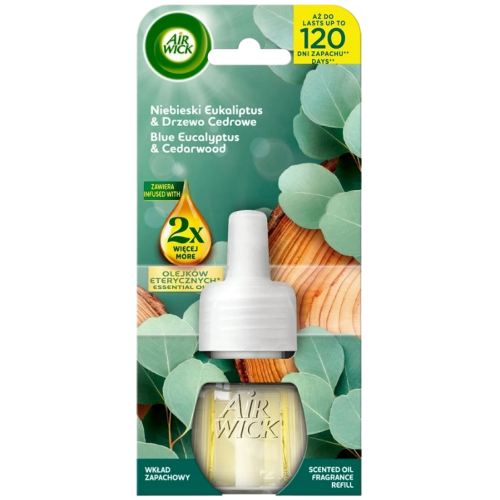 Przejdź do produktu AIR WICK Elektryczny Wkład Niebieski Eukaliptus & Cedr 19 ml