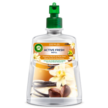 Air Wick Active Fresh Zmysłowa Wanilia &amp; Masło Shea 228 ml - Wkład
