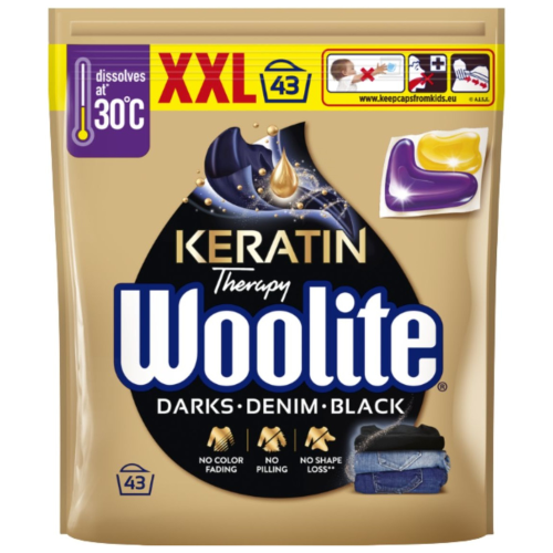 Przejdź do produktu WOOLITE Keratin Therapy – kapsułki do prania ciemnych ubrań 43 szt.
