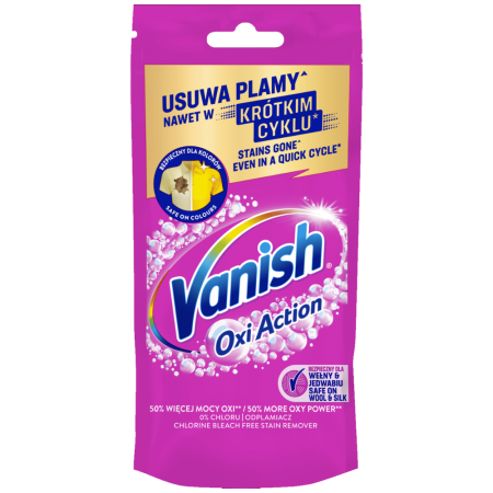 Vanish Oxi Action Pink Odplamiacz w żelu do koloru i bieli saszetka 100 ml