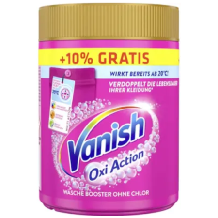Vanish Oxi Action odplamiacz do tkanin w proszku - Wäsche Booster Pulver Pink Overfill 605 g
