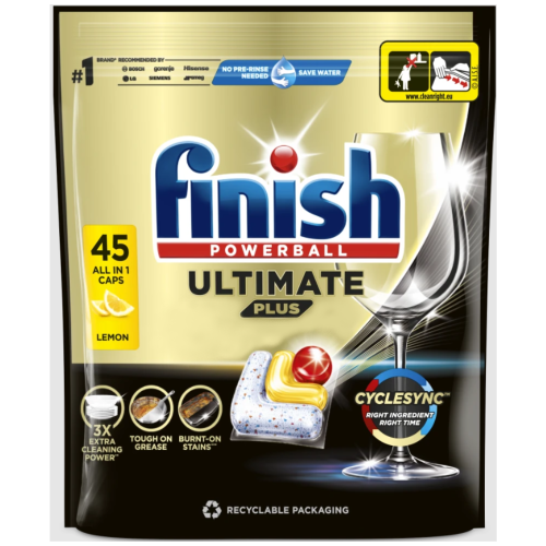 Przejdź do produktu FINISH Ultimate Plus Lemon – kapsułki do zmywarki 45 szt.
