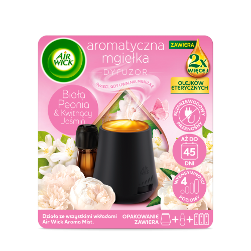Przejdź do produktu Air Wick Aromatyczna Mgiełka Biała Peonia & Kwitnący Jaśmin/ White Peony & Jasmin Blossom 20 ml - Komplet