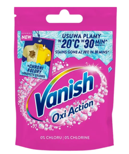 Przejdź do produktu Vanish Oxi Action Pink Odplamiacz do tkanin w proszku saszetka 30 g