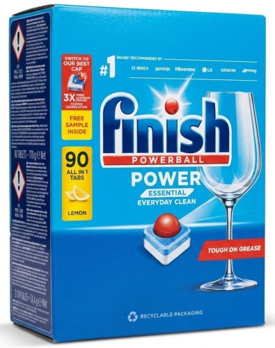 Przejdź do produktu Finish Power Essential Lemon All In 1 tabletki do mycia naczyń w zmywarce 90szt.