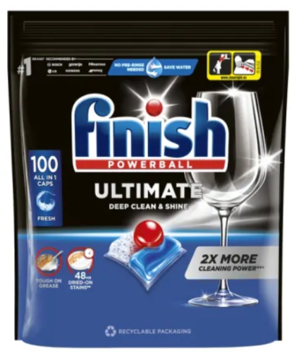 Przejdź do produktu Finish Ultimate Fresh All In 1 Kapsułki do mycia naczyń w zmywarce 1290 g (100 sztuk)