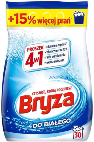 Przejdź do produktu Bryza 4w1 Proszek do prania do bieli 1,95 kg (30 prań)